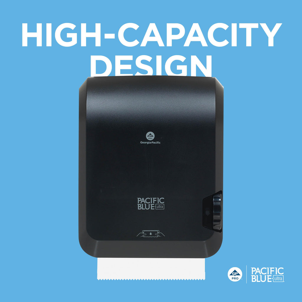 Pacific Blue Ultra 8" High-Capacity Mechanical Paper Towel Dispenser by GP PRO (Georgia-Pacific), Black, 59589, 12.9" W x 9" D x 16" H, 1 Dispenser