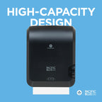 Pacific Blue Ultra 8" High-Capacity Mechanical Paper Towel Dispenser by GP PRO (Georgia-Pacific), Black, 59589, 12.9" W x 9" D x 16" H, 1 Dispenser