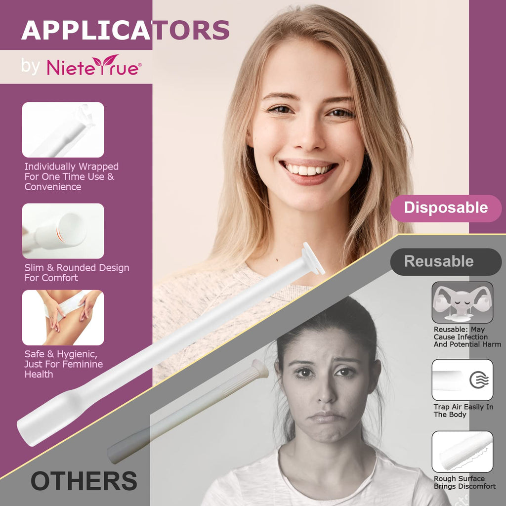 Nieteyrue Disposable Suppository Applicators Individually Wrapped Hygienic Fit to Size 00 Cap-sules and Many Shapes of Suppositories, Tablets Feminine Care Applicators from (20 Counts-new)