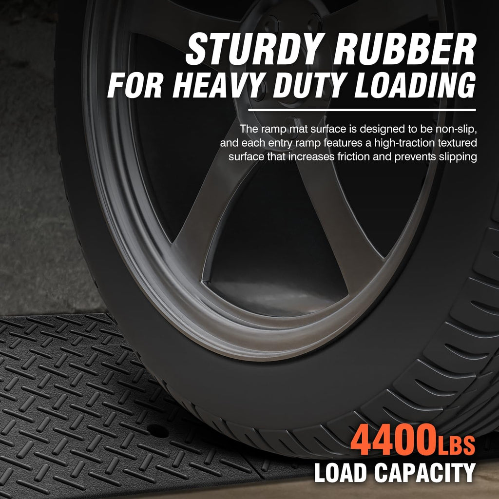 DNA Motoring 1pcs 5.7" Rise Rubber Curb Ramp Heavy Duty Loading Driveway Ramp Threshold Ramp 38.6" L x 14.8" W x 5.7" H for Loading Dock, Warehouse, Wheelchair, Motorcycles, Cars, TOOLS-00647