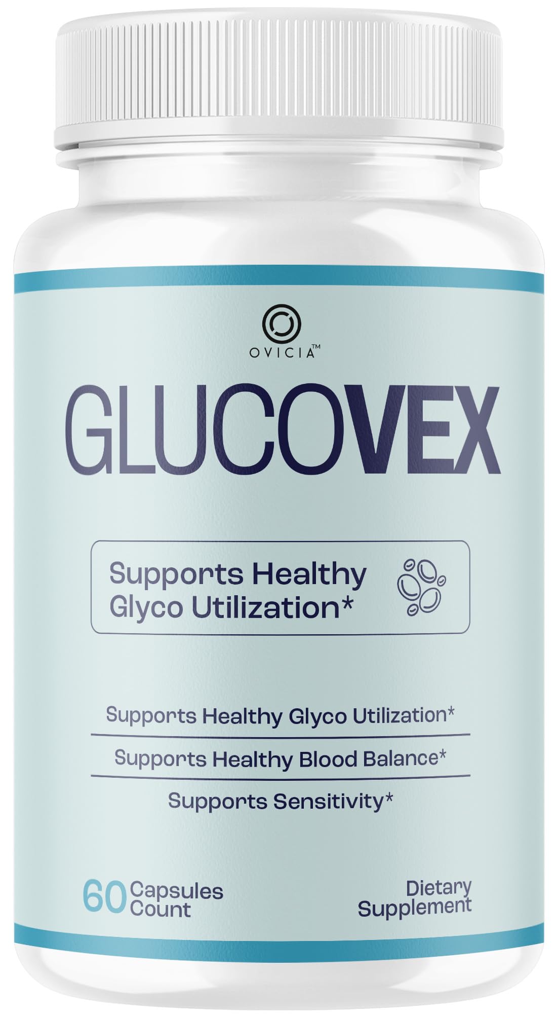 Glucovex Supplement Capsules - Official Glucovex Support Premium Pills Advanced Formula with All Natural Ingredients, Maximum Strength for Wellness & Overall Health, 60 Capsules for 1 Month