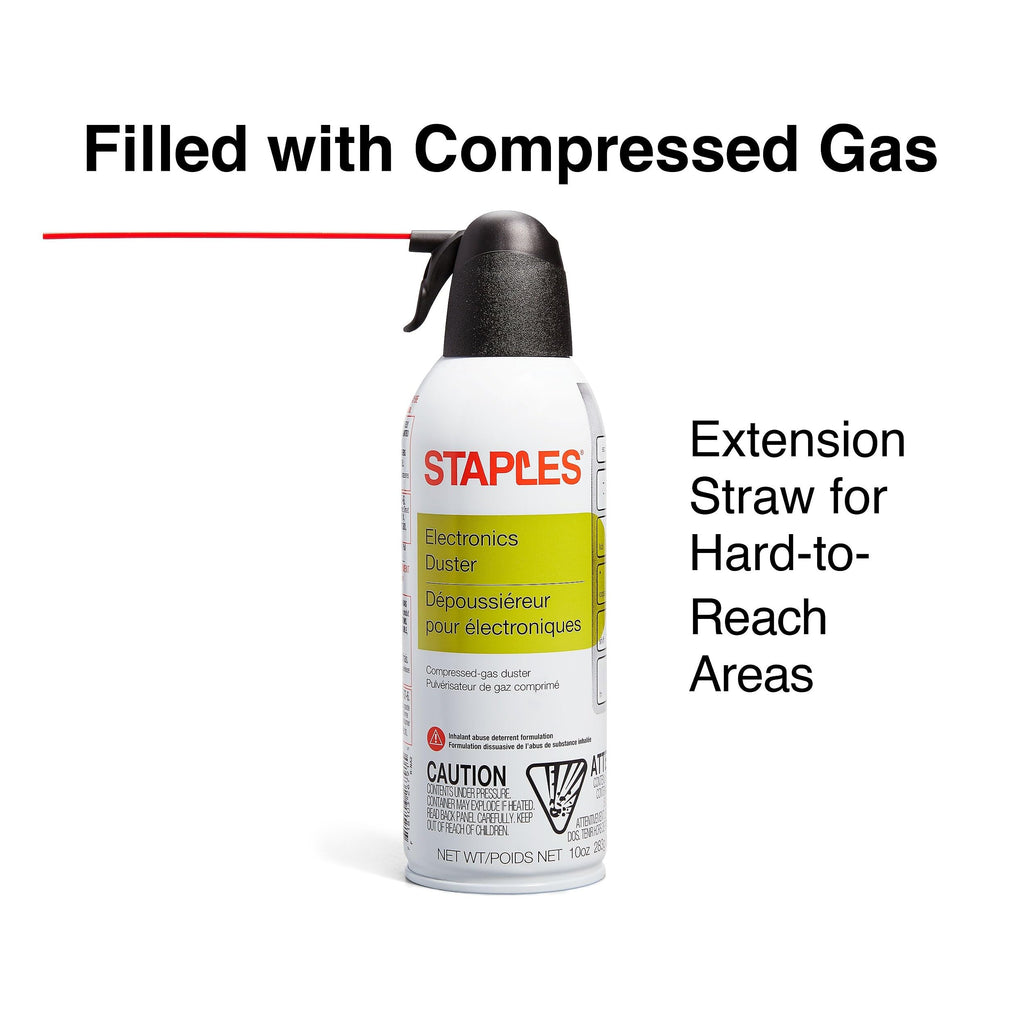 Staples Compressed Air Duster, 10 Oz Cans, 2-Pack