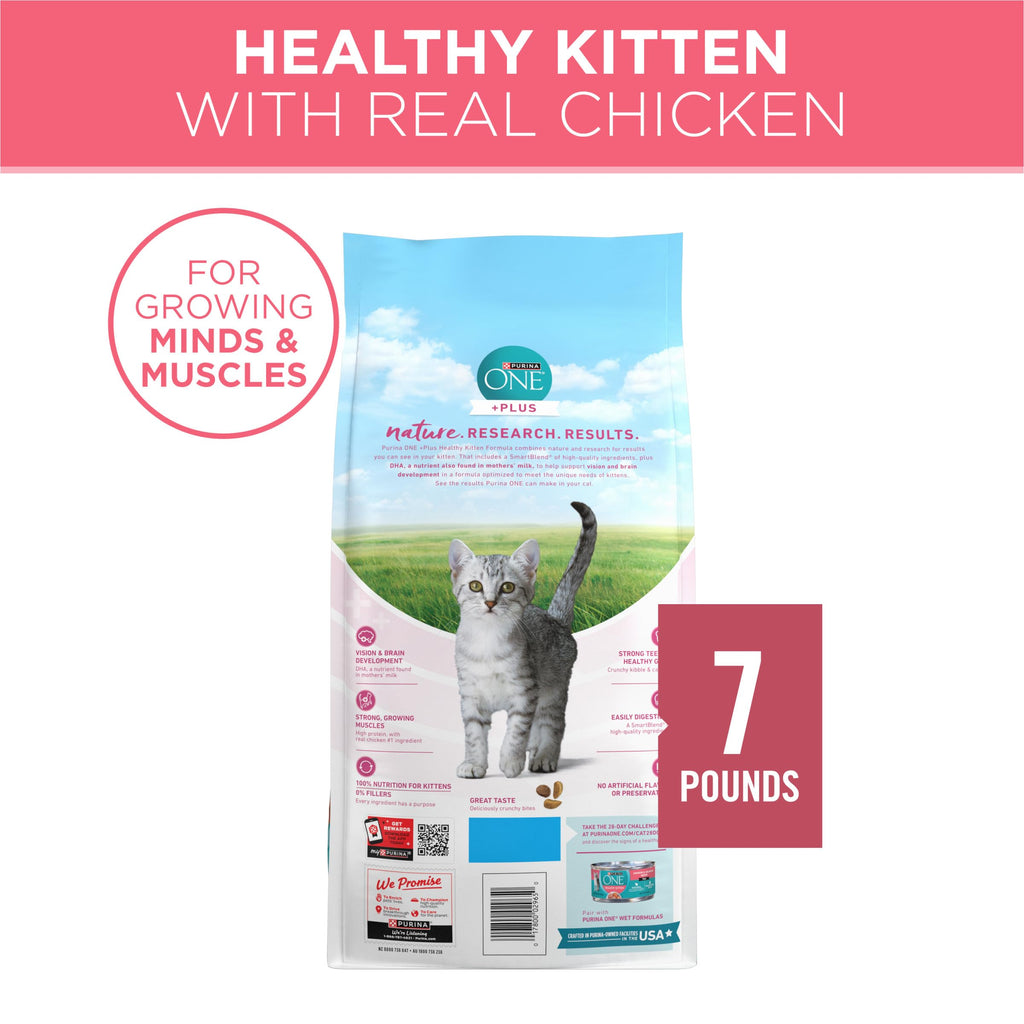 Purina ONE High Protein Natural Kitten Dry Cat Food, 7 lb Bag