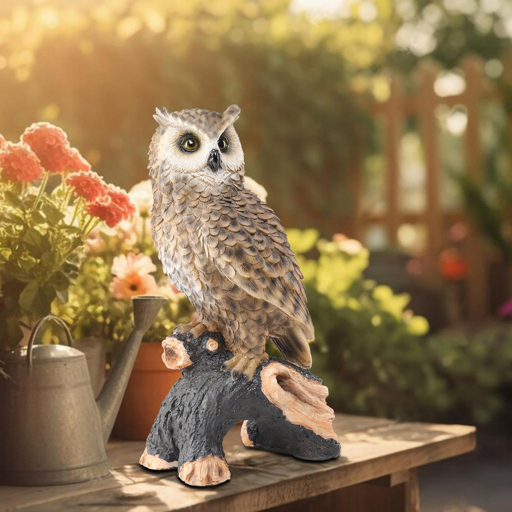 Owl Garden Statue Outdoor, Resin Outdoor Owl Statue, Owl Decoy Yard Decor