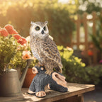 Owl Garden Statue Outdoor, Resin Outdoor Owl Statue, Owl Decoy Yard Decor