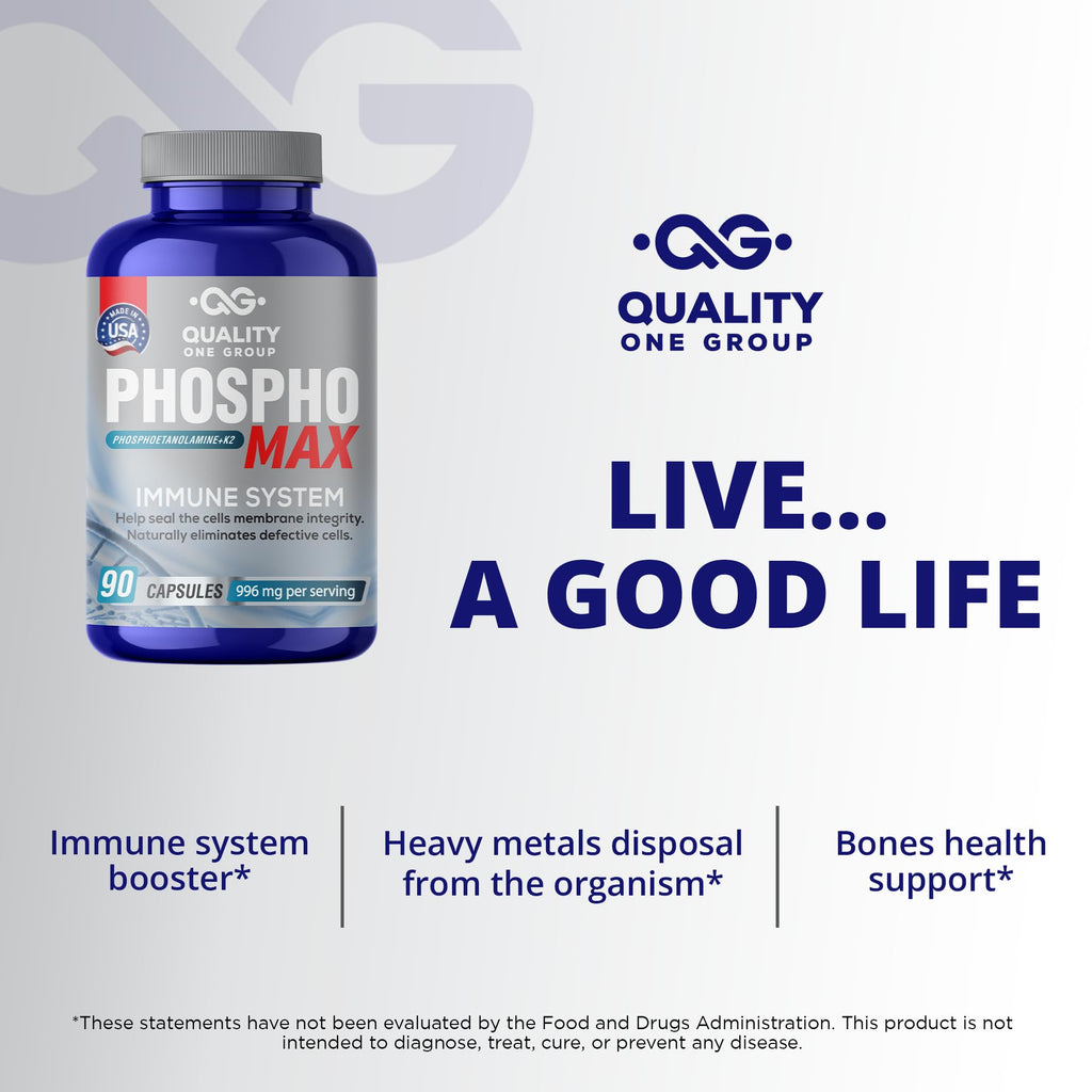 Phosphomax - Fosfoetanolamina - Unique Blend of Phosphoethanolamine to Boost Your Immune System- Natural Fosfoetalonamina, 26 Years of Researched Formulation