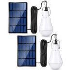 Solar Light Bulbs for Indoor Home and Chicken Coop, Outdoor Waterproof Camping Lamps for Tent, Rechargeable LED Solar Lights for Shed Night, Emergency, 2-Pack