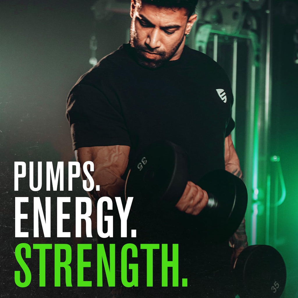 Jacked Factory NITROSURGE Pre Workout Supplement - Endless Energy, Instant Strength Gains, Clear Focus, Intense Pumps - NO Booster & Preworkout Powder with Beta Alanine - 30 Servings, Cherry Limeade