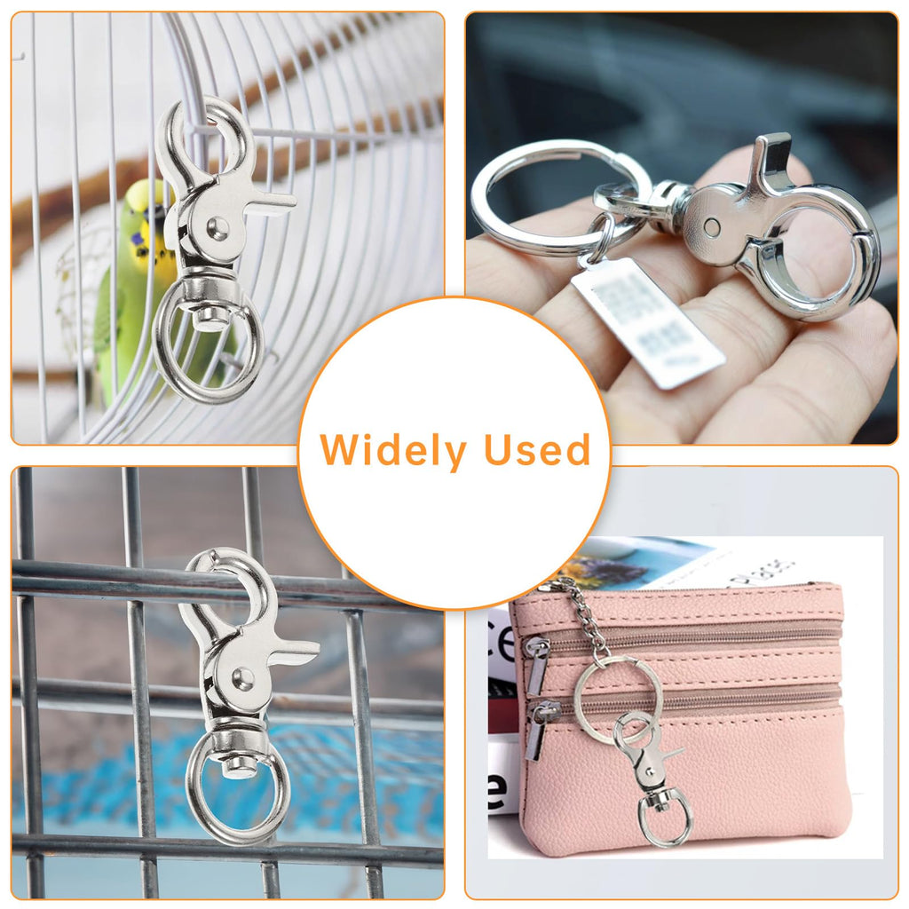 20PCS Trigger Snap Hooks 2.32'' x 0.82'' Heavy Duty Swivel Snap Hooks Metal Clasps Lanyard Clips for Bird Cage Key Chains