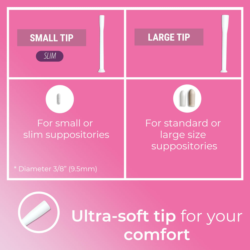 Natureland Personal Suppository Applicators for Women, Individually Wrapped Disposable Applicators with Silky Smooth Comfort Tip, Daily Intimate Care Tool (Small tip applicators, 40 Count (Pack of 1))
