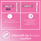 Natureland Personal Suppository Applicators for Women, Individually Wrapped Disposable Applicators with Silky Smooth Comfort Tip, Daily Intimate Care Tool (Small tip applicators, 40 Count (Pack of 1))