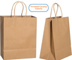 57 Lb Large Kraft Paper Grocery Bags with Handles - 50 Count 12 x 17 x 7 - Durable, Reusable & Eco-Friendly Shopping Bags, Brown Kraft Take-Out Bags for Retail, To-Go, Any Occasion (50, With Handles)