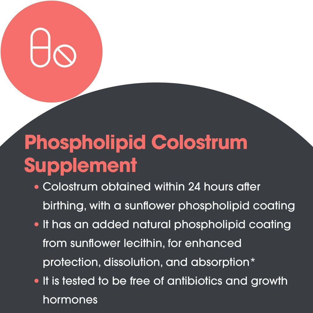 Allergy Research Group ARG Phospholipid Colostrum Powder - Bovine Colostrum Supplement - Immune & Gut Health Support - Sunflower Phospholipid Delivery - Hypoallergenic - 60 Servings - 300 g