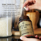 Solgar Gentle Iron, 180 Vegetable Capsules - Ideal for Sensitive Stomachs - Non-Constipating - Red Blood Cell Supplement - Non GMO, Vegan, Gluten-Free, Dairy Free, Kosher - 180 Servings