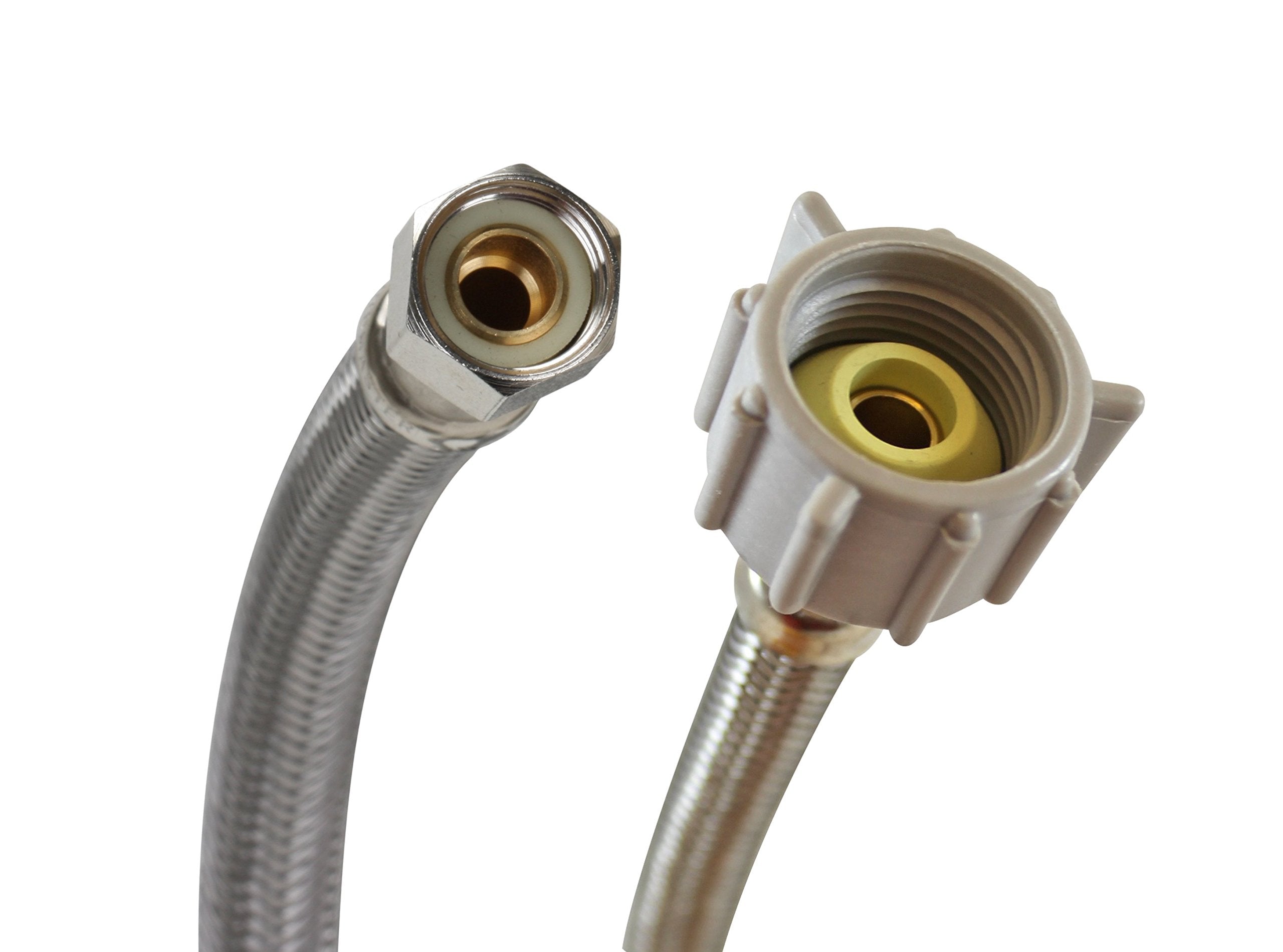 Fluidmaster B1T12 Toilet Connector, Braided Stainless Steel - 3/8 Female Compression Thread x 7/8 Female Ballcock Thread, 12-Inch Length