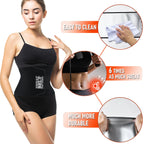 AMZBOSS Waist Trainer for Women & Men, Waist Sweat Band, Belly Band Sweat Belt, Stomach Wrap, Body Shaper Belt (Black/Silver, Medium)