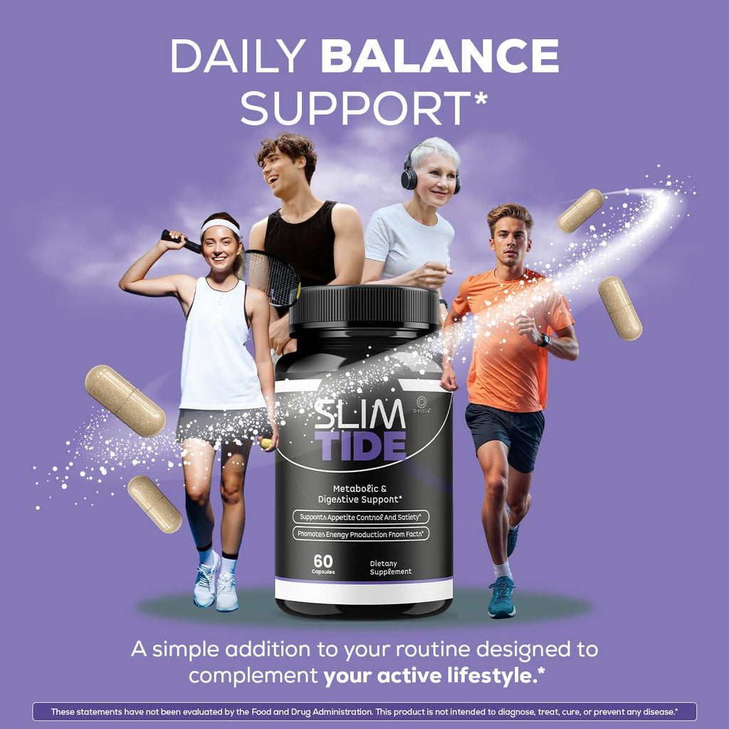(3 Pack) Slim Tide Capsules - Official Slimtide Advanced Weight Management Formula with Natural Ingredients, Slim Tide Advanced Pills for Wellness & Overall Health Support, 180 Capsules for 3 Months