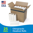 TIDI 618 Avalon Single-Use Chiropractic Headrest Paper Roll, White, 8.5” x 125’ (Pack of 25) ― Premium Crepe Paper ― Hygienic Barrier ― for Chiropractic Offices & More ― Medical Supplies