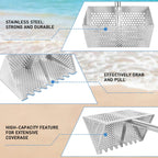Sand Flea Rake, 65" Stainless Steel Long Handle Sand Sifter for The Beach