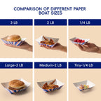 JOLLY CHEF 2lb Paper Food Trays, 250 Pack Paper Food Boats Disposable Serving Boats for Gameday,Food Holder Trays for Snacks French Fries Nachos Hot Dog Tacos BBQ Party