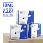Bulk Case: BH Supplies 10mL Luer Slip Sterile Syringes - Individually Wrapped (1600 Syringes, 16 Boxes, 100 Units)