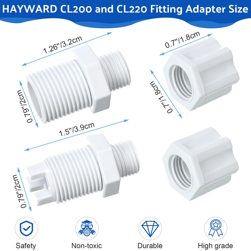 Tondiamo 2 Sets Offline Chlorinator Feeder Replacement Parts Kit Compatible with Cl220 Cl200 - with Saddle Clamp, Hose Tubing, Check Valve & Inlet Coupling for Easy DIY Repair