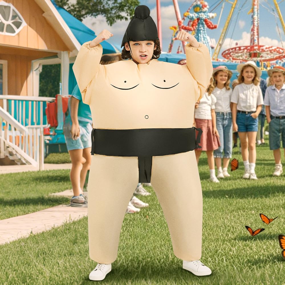 BROWNYEW Inflatable Sumo Wrestling Suits, Sumo Costume Adult, Blow up Costume, Inflatable Halloween Costumes for Men/Women