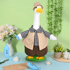 JcHrmers Fishing Porch Goose Outfits Fisherman Lawn Goose Clothes Fit 23" High Cement or Plastic Goose Statue for Outdoor Garden Yard Patio Decor