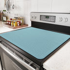 Stove Top Cover for Electric Stove - Food Grade Ceramic Stove top Cover, Silicone XXL Dish Drying Mat, Glass Cooktop Covers, Flat RV Range top Mats (Blue,28x20)