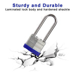 SEPOX® 6 Pcs Pack Keyed-Alike Padlock with Same Key 2Pcs Each Set, Extra Long Shackle, 1-9/16" 40MM Heavy-Duty Laminated Steel Body Rust-Proof, for Outdoor & Indoor Locker,Fence,Gate, Tool-Box, Chain
