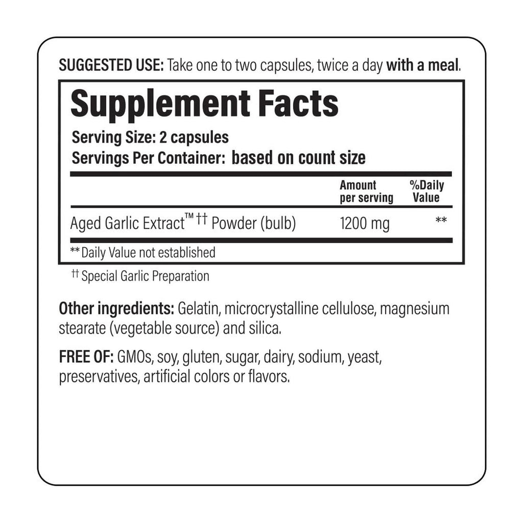 Kyolic Aged Garlic Extract Formula 200 - Cardiovascular & Immune, Reserve - Supports Overall Heart Health & Immune System* - GMO-Free & Gluten-Free - 120 Capsules (60 Servings)