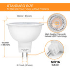 Mlambert 12 Pack MR16 LED Bulbs 50W Halogen Equivalent,2700K Warm White,5W GU5.3 MR16 12V Spotlight Bulb,Non-Dimmable,45° Beam Angle for Landscape