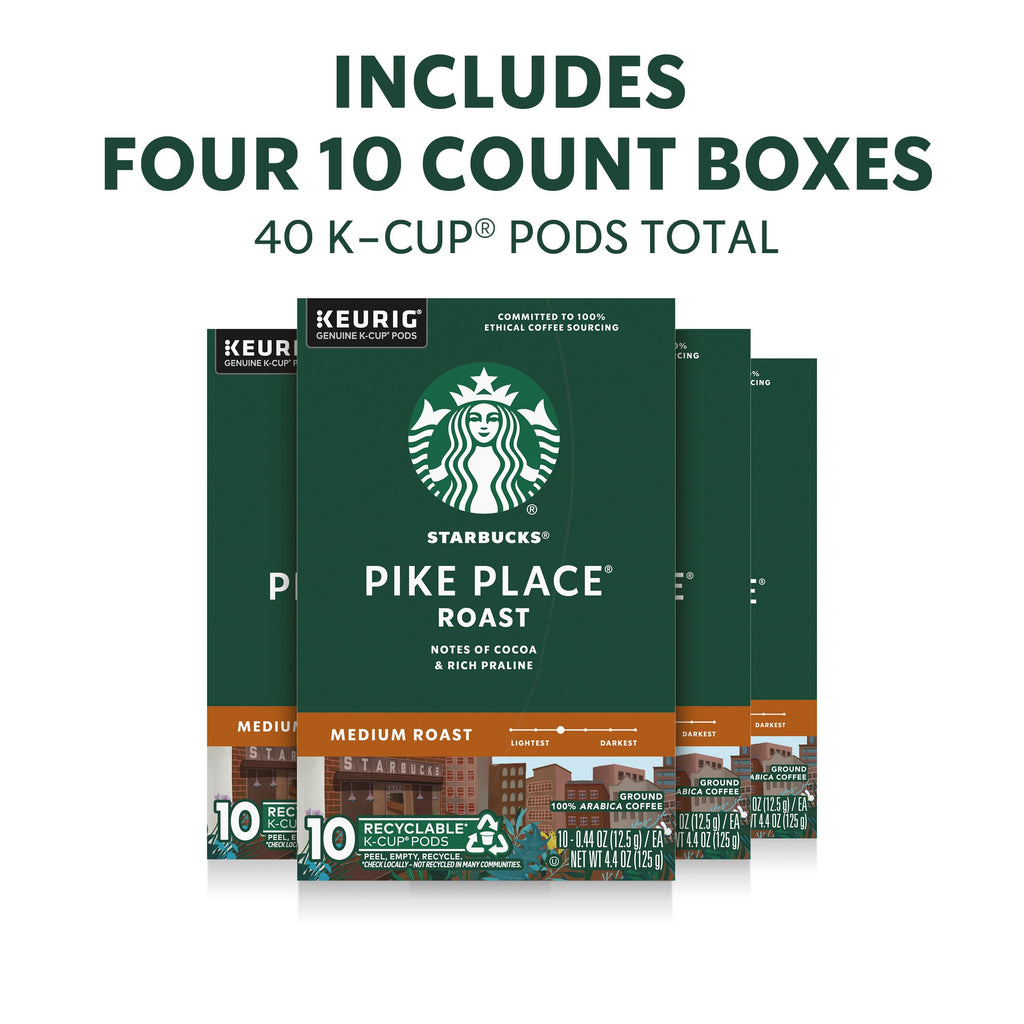 Starbucks K-Cup Coffee Pods, Pike Place Roast, 40 Count