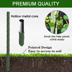 Frcctre 50 Pack 16 Inches Garden Stakes with 25 Connectors, Connectable Plant Support Stakes Plastic Coated Metal Tomato Sticks Plant Climbing Support for Tomatoes, Cucumber, Beans, Potted Plants