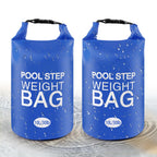 2 Pack 10L/30lb Universal Pool Step Weights 500D PVC Waterproof Swimming Pool Ladder Weights No Breaken Above Ground Pool Ladder Sand Bags, Foldable Pool Stair Weights for Pool Steps(Blue)