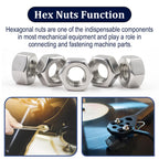ZQZ M4-0.7 Hex Nuts,300PCS Stainless Steel Hardware Nut 304 ss Threaded Nut