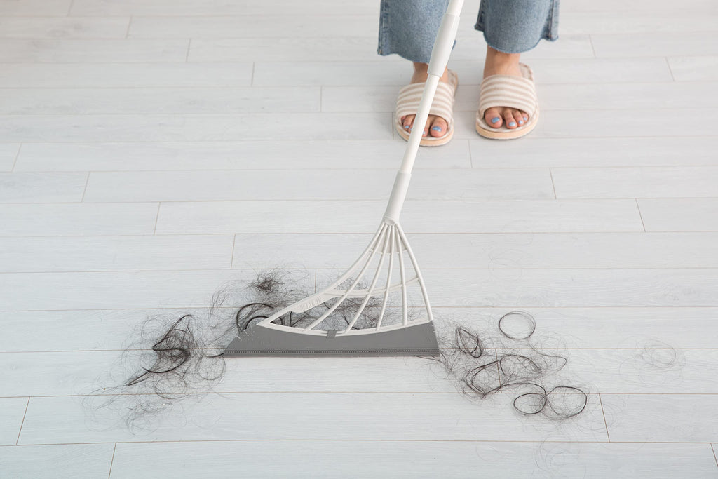 Original Broombi - All-Surface Silicone Broom, Squeegee, Pet Hair Remover - Smart Broom for Indoor Cleaning - Cleans Glass, Fine Dust, Hair, Liquids - for Smooth Floors, Rugs, Windows (Grey)