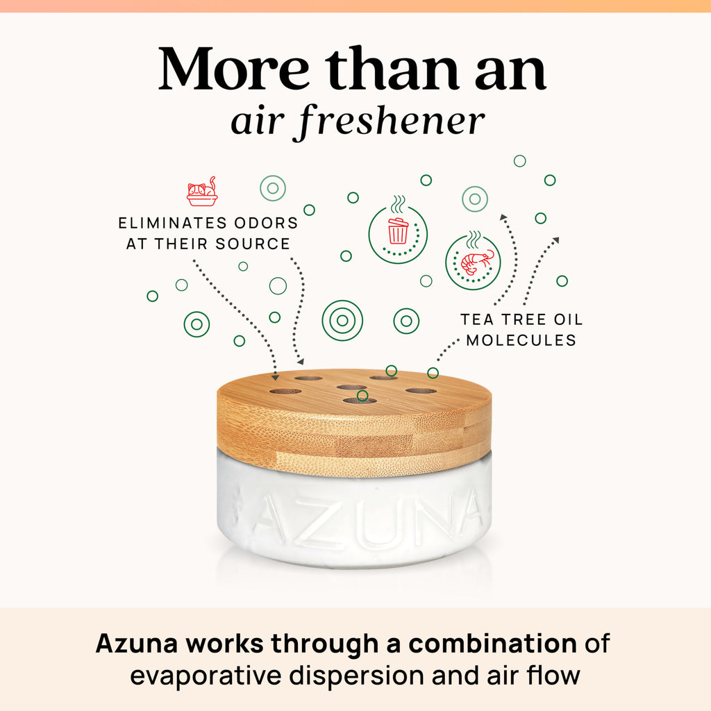 Azuna Air Freshener and Odor Eliminator for Strong Odor Gel 12oz Refill Pouch | Plant-Based & Long Lasting | Pet, Smoke, Home and Bathroom | Simply Citrus | Lasts 60–90 Days
