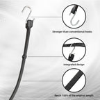 ROBLOCK Adjustable 31" Rubber Tarp Straps with 150% Max Stretch, 100% EPDM Bungee Cords with Metal Crimped S Hooks, Ideal for Securing Tarps, Cargo, Canvases, Weatherproof (10 Pack)