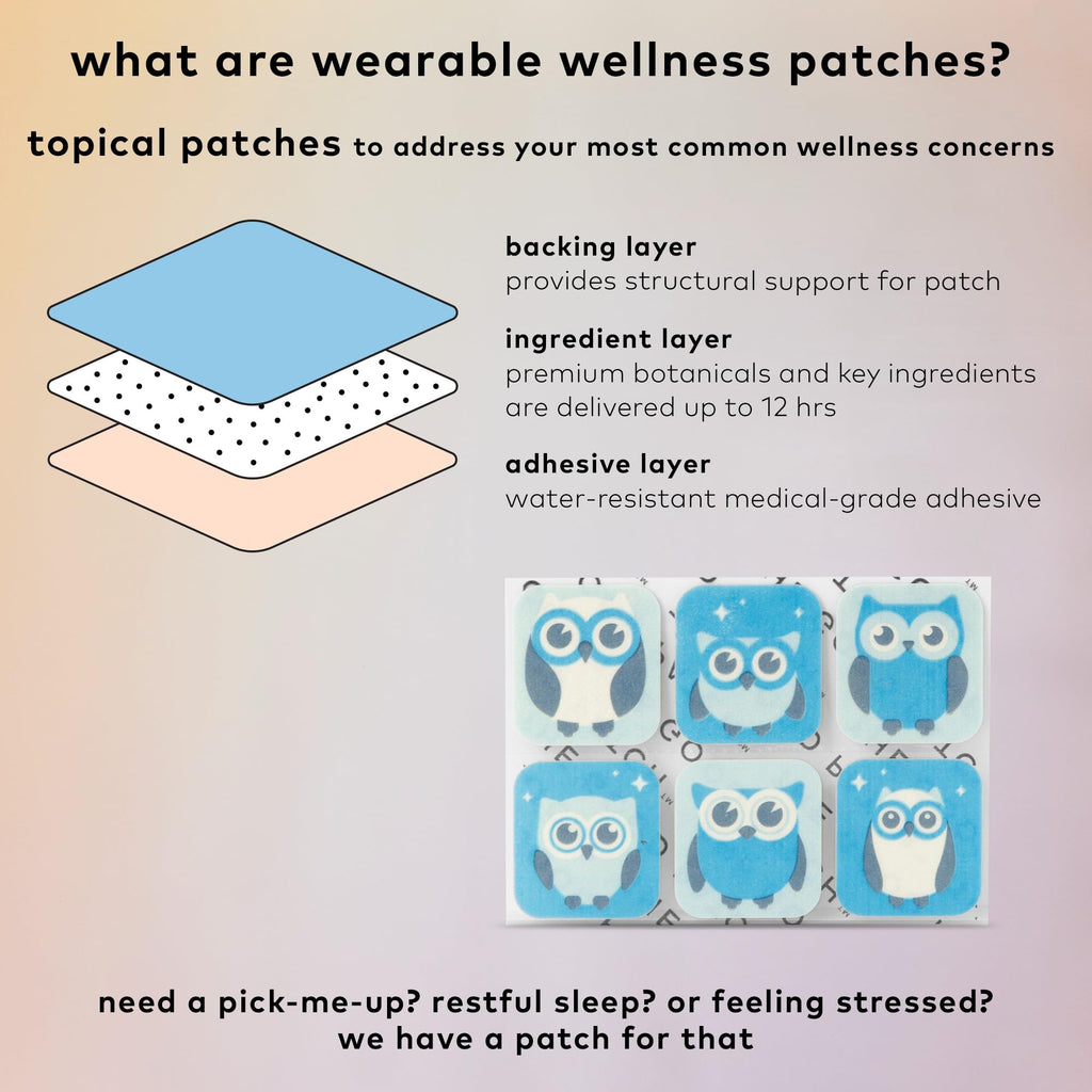 The Good Patch Nite Owl Patch, Natural Sleep Patch Support for Kid Bedtime with Tart Cherry, Chamomile, and Skullcap, Plant Powered, Sustained Release (12 Total Patches)