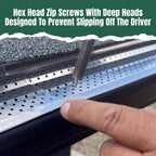 A-M Gutter Guard - 1/2" #8 Stainless Steel Zip Screws - Self-Piercing Xtra Sharp Tip - Mill Finish - 1/4" Hex Washer Head –100 Pack-Includes 1/4" Magnetic Hex Driver – for Gutter Install