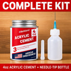 Acrylic Bonding Cement with Applicator Bottle 4 oz, Clear Adhesive for Plexiglass and Plastic Sheets, Fast-Setting Glue
