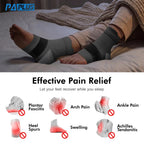 Plantar Fasciitis Sock (6 Pairs) for Men and Women, Compression Foot Sleeves with Arch and Ankle Support, Gray, Large
