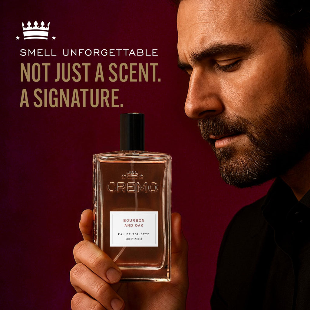 CREMO - Bourbon & Oak Eau de Toilette for Men - Spicy Fragrance - Spray 100ml - Gift for Men