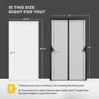 Hands-Free Magnetic Screen Door, Heavy Duty, Self Sealing Screen Door Mesh Protector, Pet and Kid-Friendly, Stay-Open Buckle, Keeps Bugs Out While Letting Nature in, Fits Door Size (32" x 82")