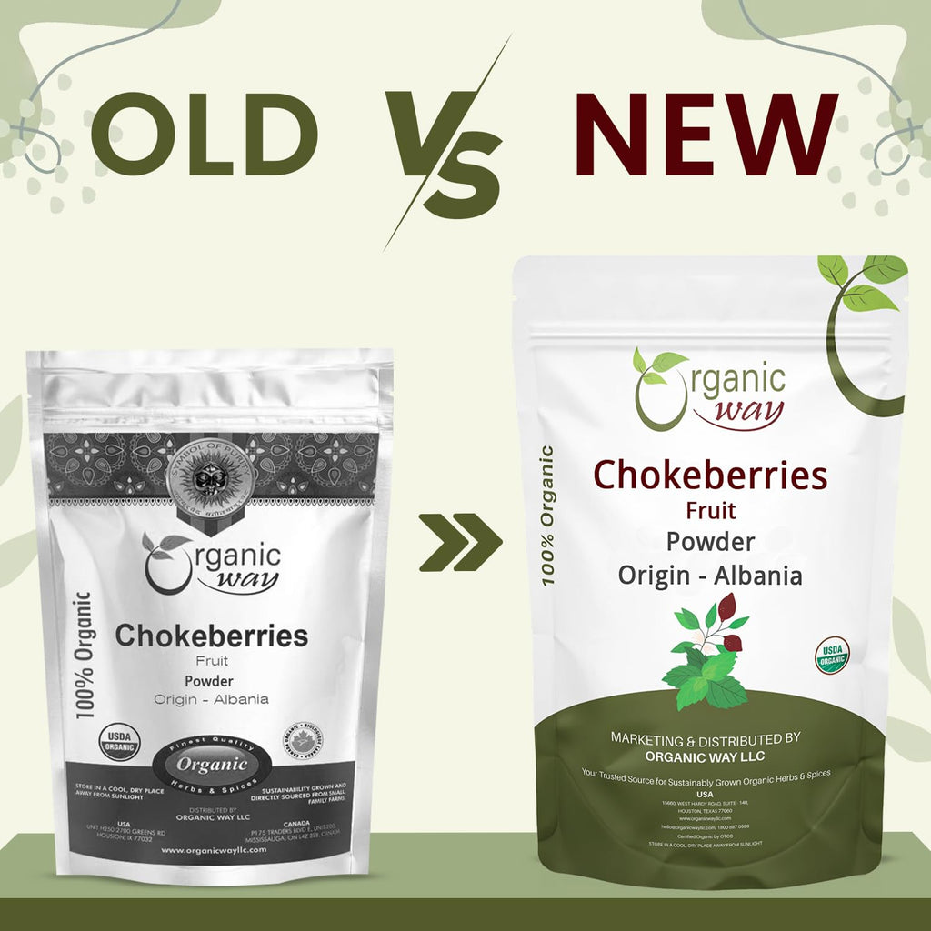 Organic Way Chokeberries Fruit/Aronia Berry Powder - European Wild-Harvest | Organic & Kosher Certified | Non GMO & Gluten Free | USDA Certified | Origin - Albania (8 Oz)