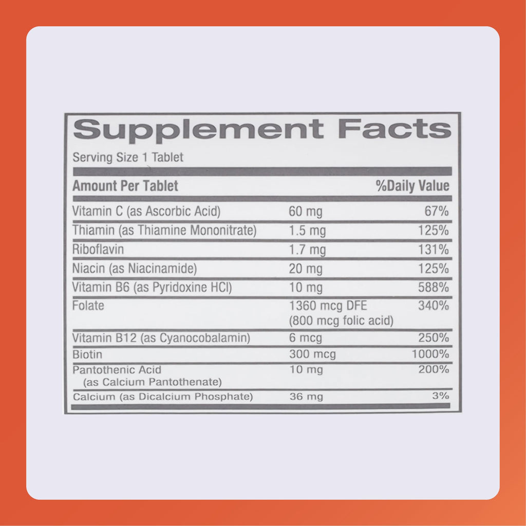 Rugby Nephro-Vite Vitamin B and C Complex Tablets - Dietary Supplement - 100 Count (3 Pack)