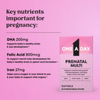One A Day Prenatal Vitamins- Folic Acid, Iron, Omega- 3 (DHA), Pregnancy Vitamins for Women, Prenatal Multivitamin for Mom and Baby Support, Pregnancy Must Haves 30 Ct (Packaging May Vary)