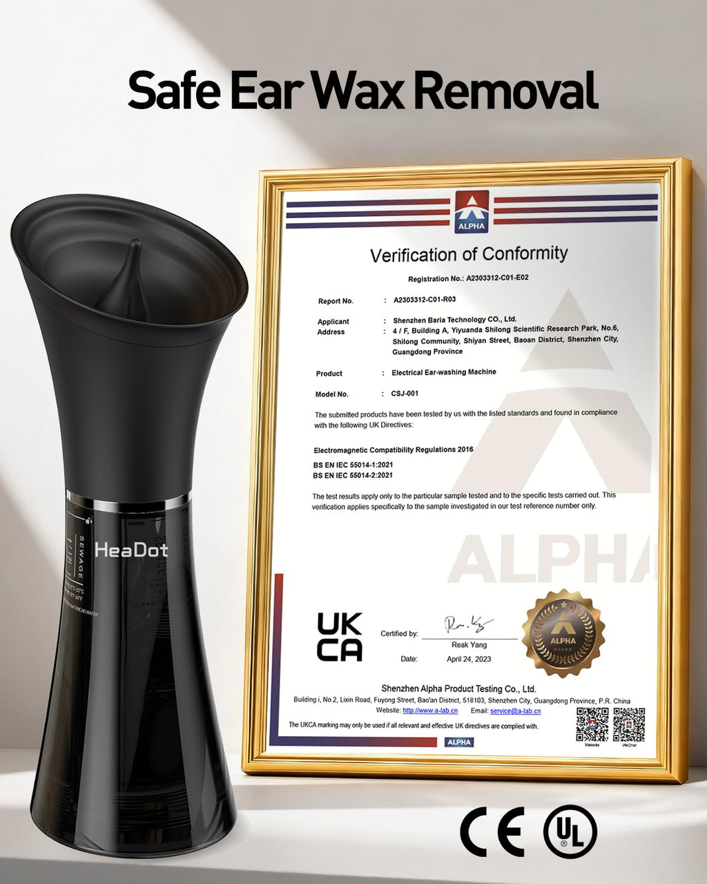 Electric Ear Wax Removal System, Water Powered Ear Cleaning Tool with Irrigation Flusher, 6 Tips, 4 Pressure Settings - Safe & Effective for Ear Wax Buildup Flushing and Cleaning