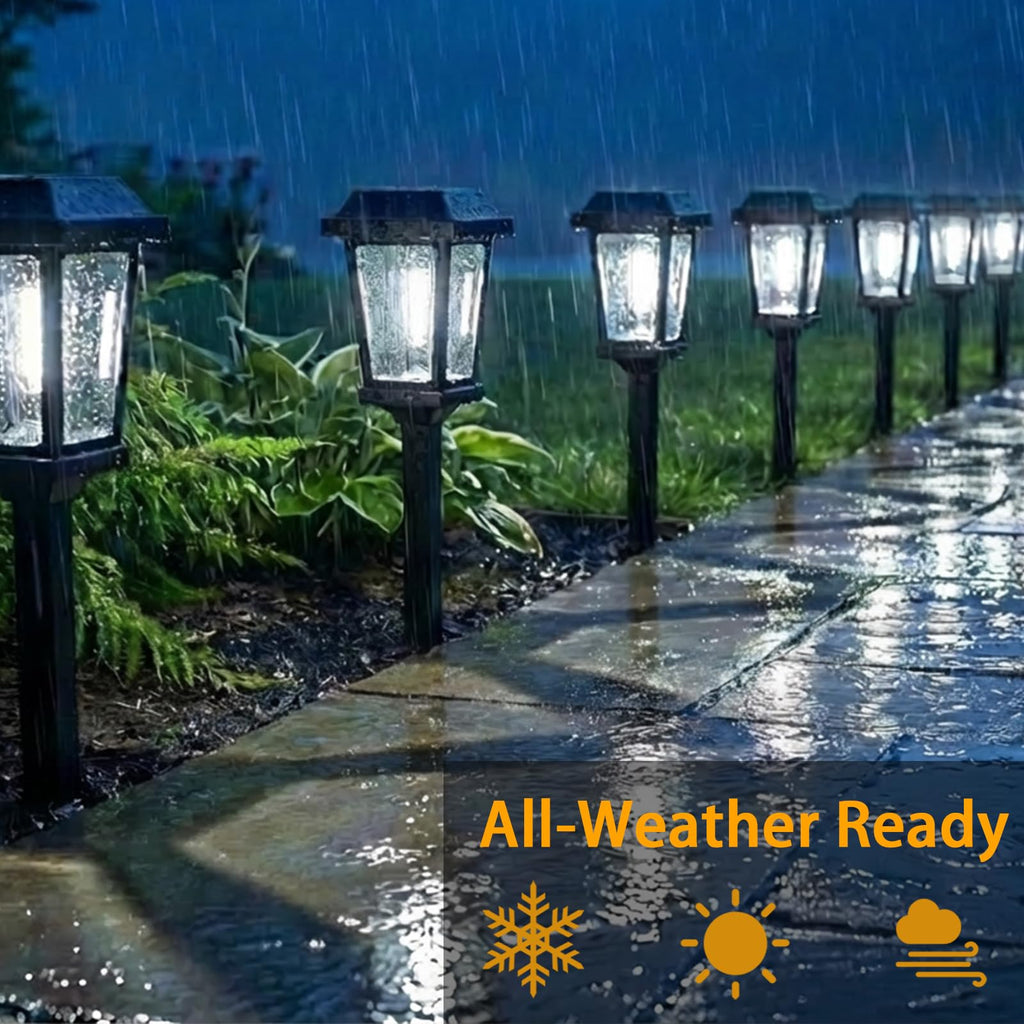 DOESLAG 10 Pack Solar Pathway Lights Outdoor, Auto On/Off LED Solar Garden Lights, Decorative Landscape Lighting for Path Yard Walkway Driveway
